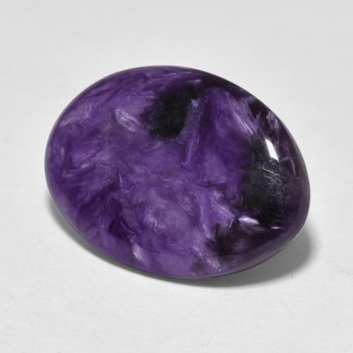 Violet foncé Charoïte gemme - 6.2ct Ovale Cabochon (ID: 567662)