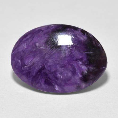 6.19 ct Violet Charoite Stone, Natural Charoite in Oval Cabochon Shape for Sale