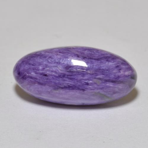 Medium Violet Charoite Gem - 5.5ct Oval Cabochon (ID: 567670)
