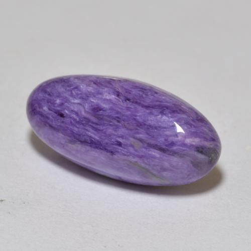5.45 ct Violet Charoite Stone, Natural Charoite in Oval Cabochon Shape for Sale