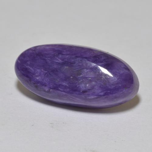 Medium Violet Charoite Gem - 6.4ct Oval Cabochon (ID: 567674)
