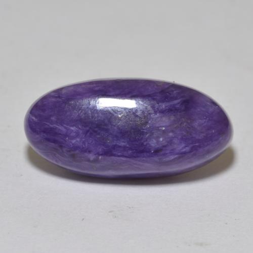 6.37 ct Violet Charoite Stone, Natural Charoite in Oval Cabochon Shape for Sale