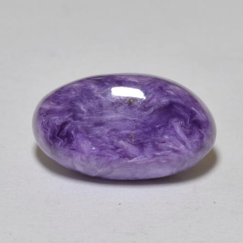 Deep Violet Charoite Gem - 4ct Oval Cabochon (ID: 567676)