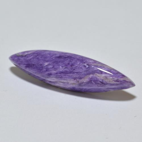 Dark Violet Charoite Gem - 11.9ct Marquise Cabochon (ID: 567766)