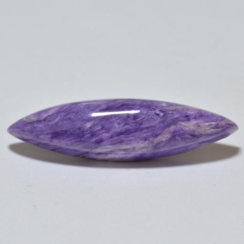 11.86 ct Violet Charoite Stone, Natural Charoite in Marquise Cabochon Shape for Sale
