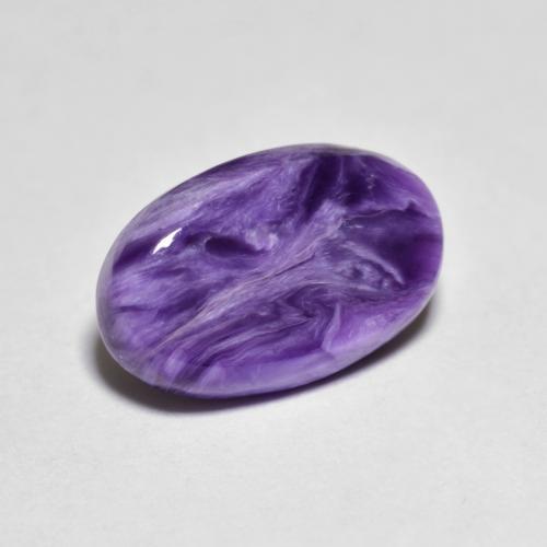 2.97 ct Violet Charoite Stone, Natural Charoite in Oval Cabochon Shape for Sale