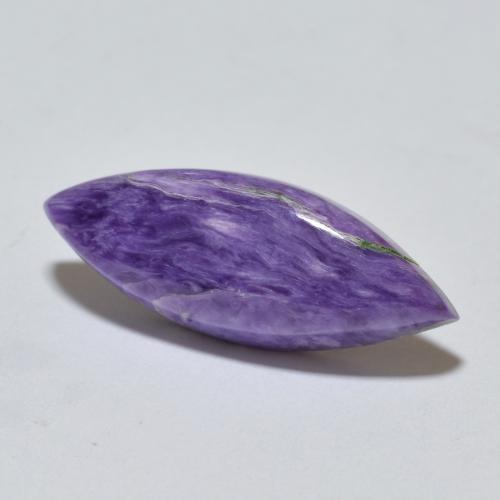 5.45 ct Violet Charoite Stone, Natural Charoite in Marquise Cabochon Shape for Sale