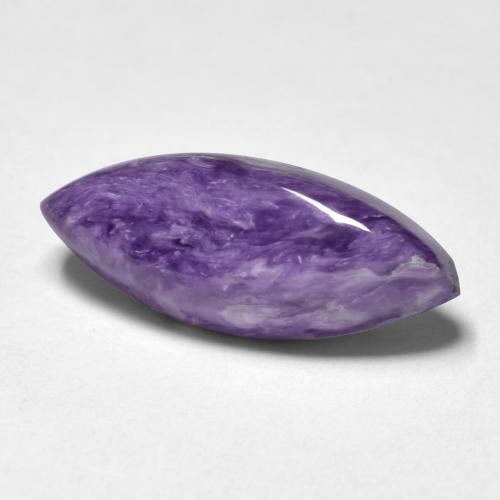 Dark Violet Charoite Gem - 5.1ct Marquise Cabochon (ID: 567782)