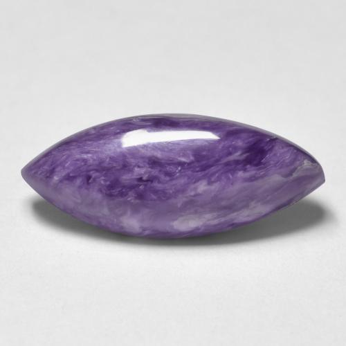 5.14 ct Violet Charoite Stone, Natural Charoite in Marquise Cabochon Shape for Sale