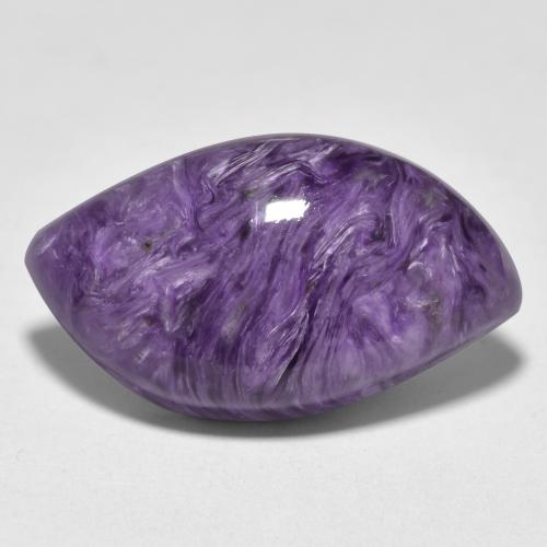 Velvet Purple Violet Charoite Gem - 11.7ct Marquise Cabochon (ID: 567783)