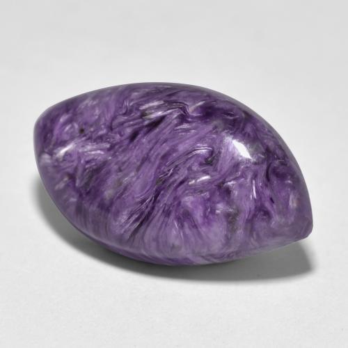 11.68 ct Violet Charoite Stone, Natural Charoite in Marquise Cabochon Shape for Sale