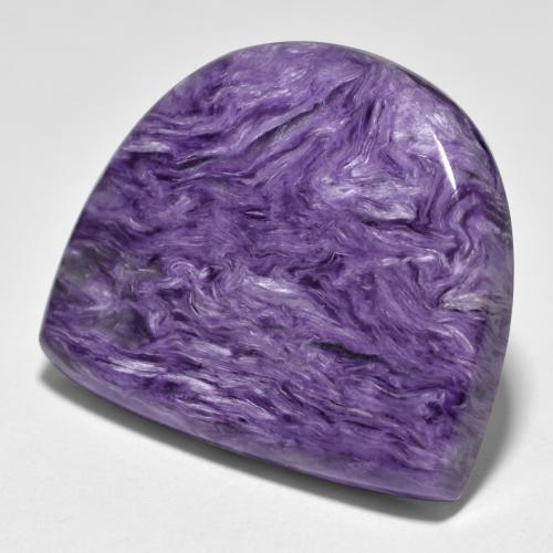Dark Violet Charoite Gem - 35.2ct Fancy Cabochon (ID: 567788)