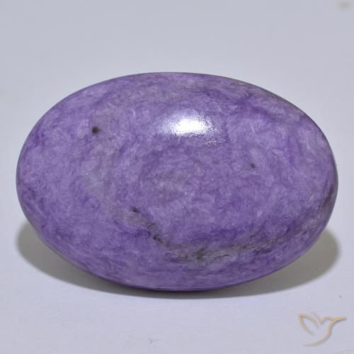 34.16 ct Violet Charoite Stone, Natural Charoite in Oval Cabochon Shape for Sale