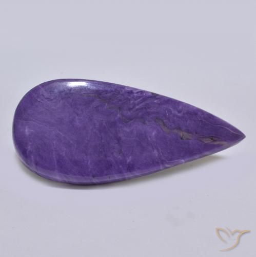 64.39 ct Pear Charoite, 56.6 x 25.6 mm From Russia, Photo A