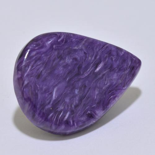 15.17 ct Violet Charoite Stone, Natural Charoite in Pear Cabochon Shape for Sale