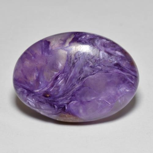 Medium Deep Violet Чароит Камень - 12.2ct Овал Кабошон (ID: 590901)
