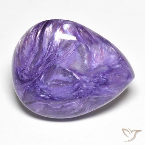 12.86 ct Pear Charoite, 20.4 x 16.8 mm From Russia, Photo A