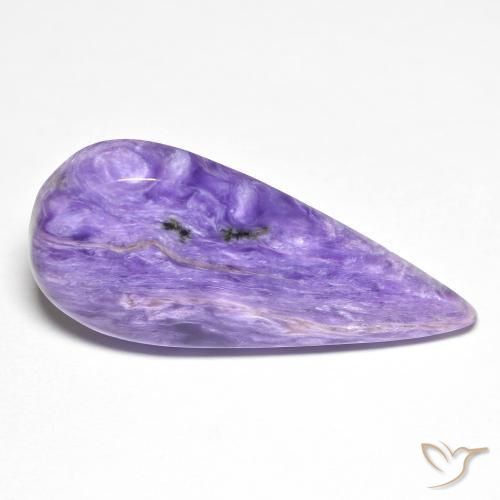 12.05 ct Violet Charoite Stone, Natural Charoite in Pear Cabochon Shape for Sale
