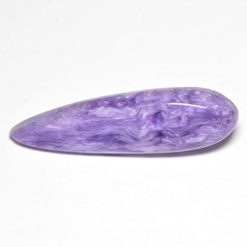 Charoite 29,1 x 8mm viola Cabochon pera dalla Russia, peso di 9,95 ct, gemma naturale non trattati in purezza Opaque, 1 pezzo Charoite - Colore: Viola medio, durezza Mohs di 4,5 - 5, Photo A