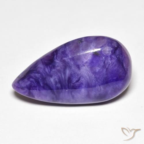 10.22ct Natural Medium Dark-Violet Charoite, Pear Shape, Opaque