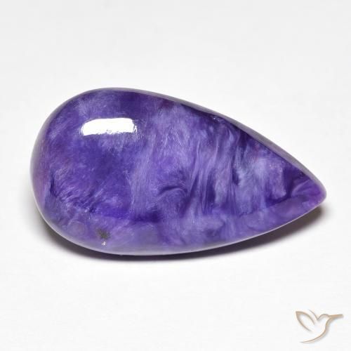 10.22 ct Violet Charoite Stone, Natural Charoite in Pear Cabochon Shape for Sale