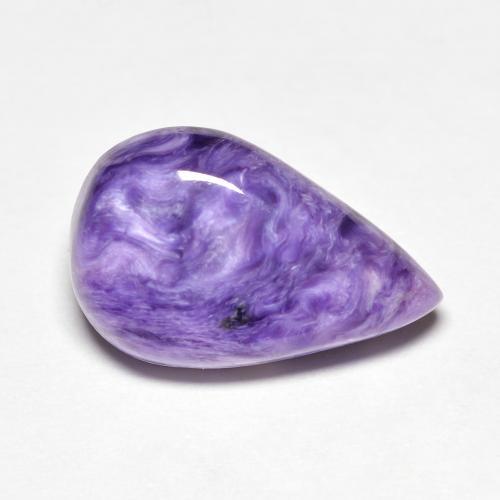 16,3 x 10,4mm Charoite viola taglio pera dalla Russia, peso di 6 ct, pietra preziosa naturale non trattati in purezza Opaque, 1 pezzo Charoite Cabochon pera - Colore: Viola Chiaro Viola, durezza Mohs di 4,5 - 5 , Photo A