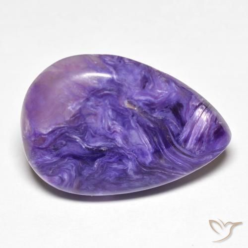 11.59 ct Violet Charoite Stone, Natural Charoite in Pear Cabochon Shape for Sale