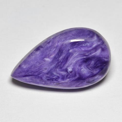 20,7 x 12,4mm Charoite viola taglio pera dalla Russia, peso di 11,21 ct, pietra preziosa naturale non trattati in purezza Opaque, 1 pezzo Charoite Cabochon pera - Colore: Viola, durezza Mohs di 4,5 - 5 , Photo A