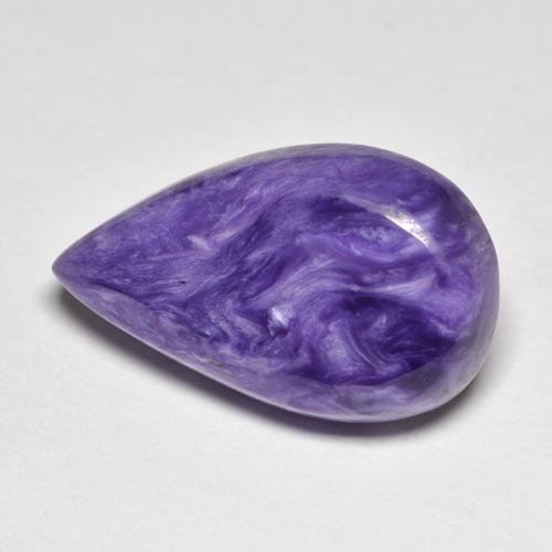 11.21 ct Violet Charoite Stone, Natural Charoite in Pear Cabochon Shape for Sale