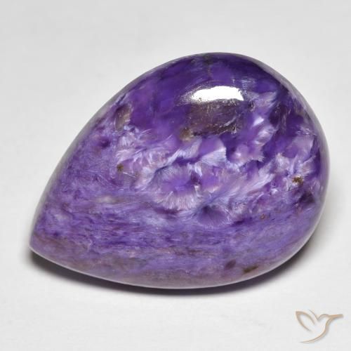 14.25 ct Pear Charoite, 21.8 x 16.2 mm From Russia, Photo A