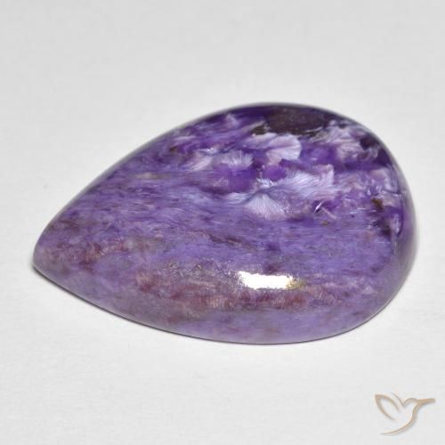 Charoite Gemstone in 21.8 x 16.2 mm Size for Sale, Charoite Stone in Medium Dark-Violet Color
