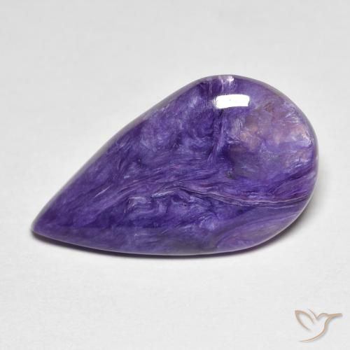 7.42 ct Pear Charoite, 21.2 x 12.4 mm From Russia, Photo A