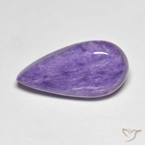 6.67 ct Violet Charoite Gemstone, Charoite Gem in Pear Cabochon Shape for Sale.