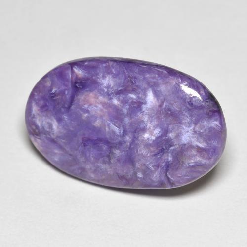 8.48 ct Violet Charoite Stone, Natural Charoite in Oval Cabochon Shape for Sale