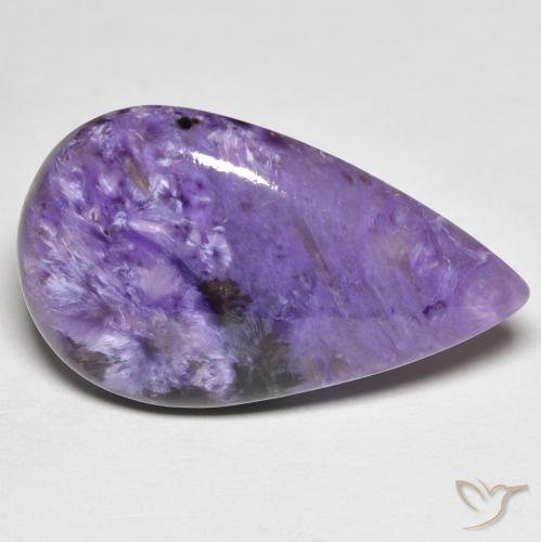 11.83 ct Violet Charoite Stone, Natural Charoite in Pear Cabochon Shape for Sale