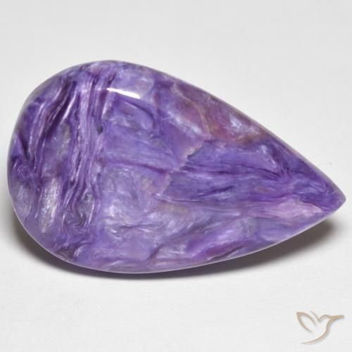 12.72 ct Pear Charoite, 21.2 x 16 mm From Russia, Photo A
