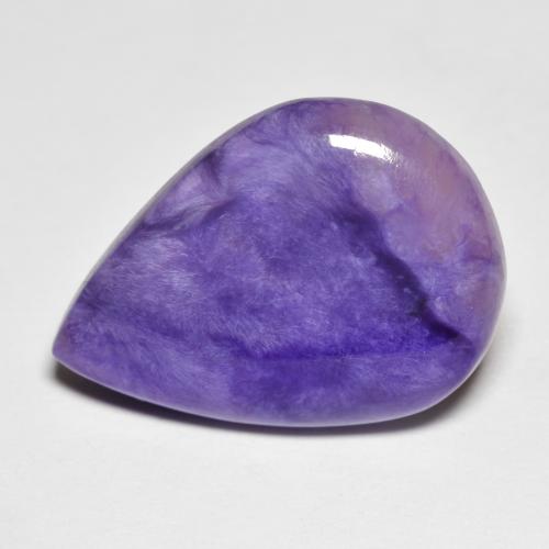 Charoite 21,3 x 15,6mm viola Cabochon pera dalla Russia, peso di 11,44 ct, gemma naturale non trattati in purezza Opaque, 1 pezzo Charoite - Colore: Viola medio, durezza Mohs di 4,5 - 5, Photo A