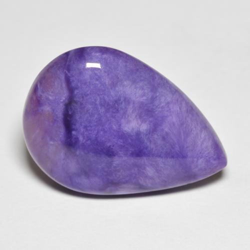 11.44 ct Violet Charoite Stone, Natural Charoite in Pear Cabochon Shape for Sale