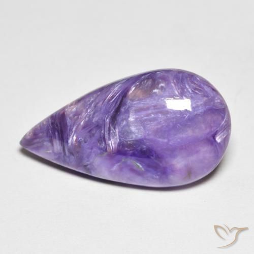 9.42 ct Pear Charoite, 21.9 x 12 mm From Russia, Photo A