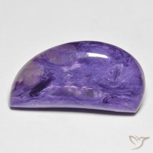 Charoïte Violet fancy cabochon 24,2x12,6 mm De Russie, poids de 12,59 ct, pierre gemme naturelle Non traité de pureté Opaque , 1 pièce de charoite, couleur : Violet, dureté de Mohs de 4.5 à 5, Photo A