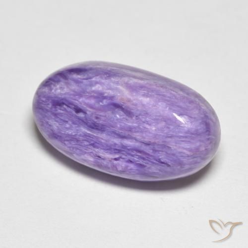 7.23 ct Violet Charoite Stone, Natural Charoite in Oval Cabochon Shape for Sale