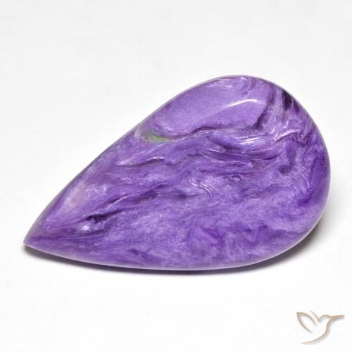11.71 ct Pear Charoite, 25.5 x 15.4 mm From Russia, Photo A