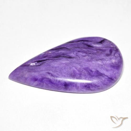 Charoite Gemstone in 25.5 x 15.4 mm Size for Sale, Charoite Stone in Medium Dark-Violet Color