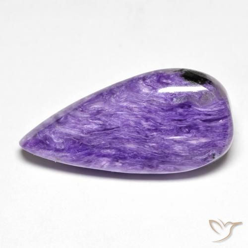 12.77 ct Pear Charoite, 24.7 x 11.9 mm From Russia, Photo A
