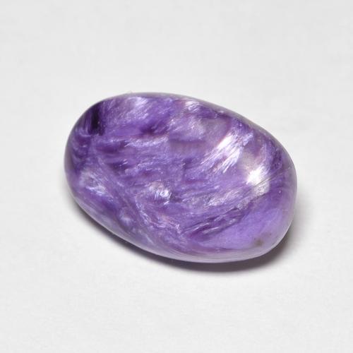 5.19 ct Violet Charoite Stone, Natural Charoite in Oval Cabochon Shape for Sale