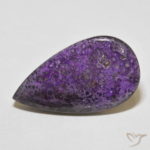 29.01ct Natural Velvet Purple Violet Charoite, Pear Shape, Opaque