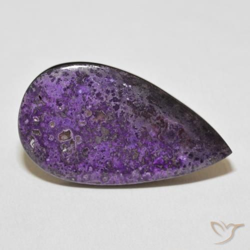 29.01 ct Violet Charoite Stone, Natural Charoite in Pear Cabochon Shape for Sale