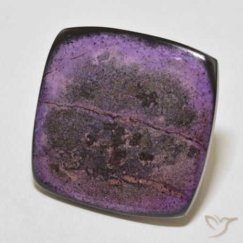 33.21 ct Violet Charoite Stone, Natural Charoite in Cushion Cabochon Shape for Sale