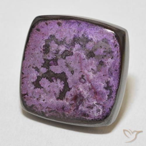 17.52 ct Violet Charoite Stone, Natural Charoite in Cushion Cabochon Shape for Sale