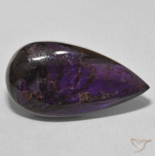 14.65 ct Violet Charoite Stone, Natural Charoite in Pear Cabochon Shape for Sale